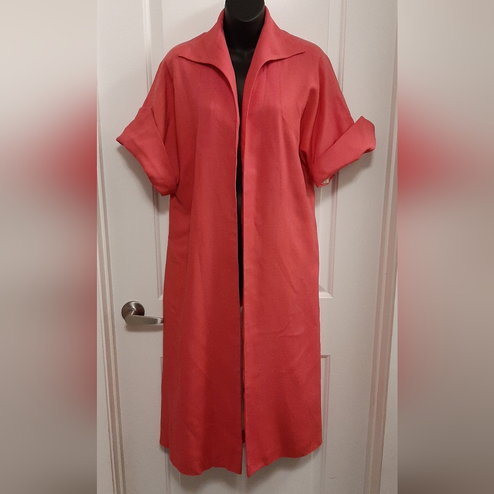 Vintage 1960's Original Lilli Diamond of California Pink Short Sleeve Duster